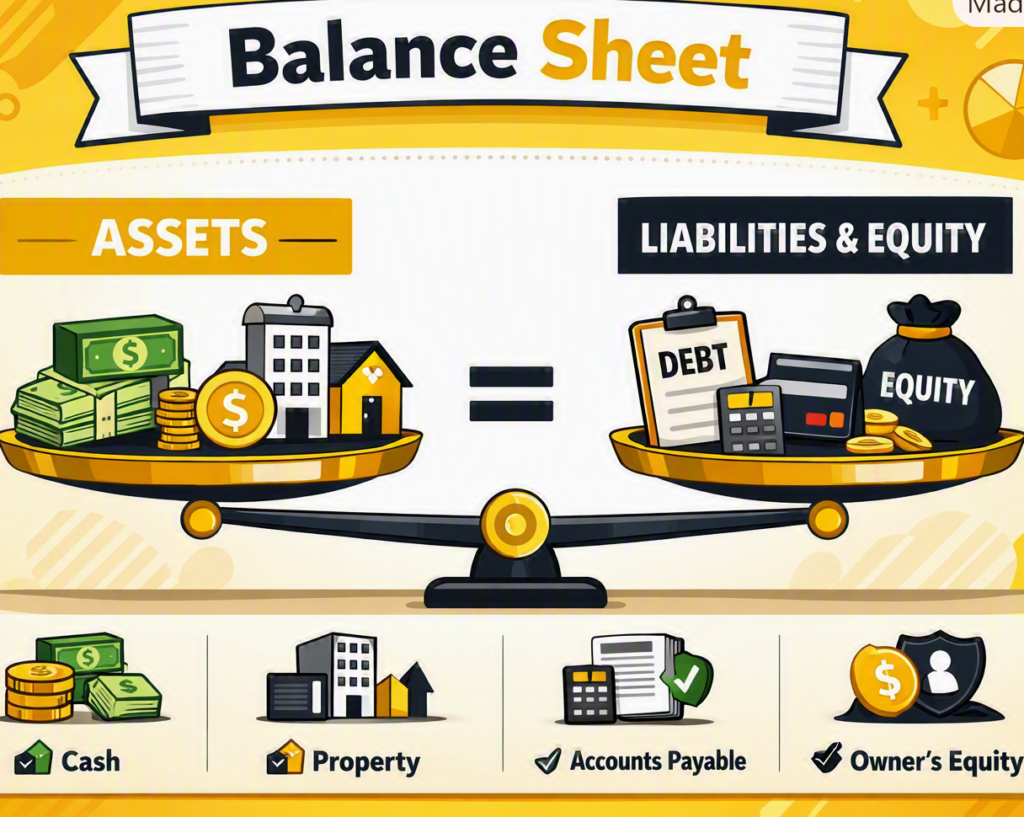 Accounting tutor for balance sheet